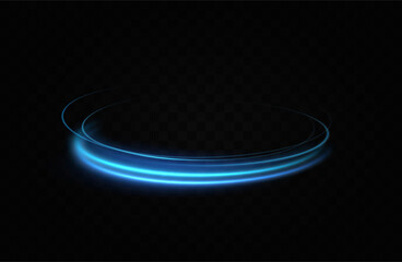 Abstract Blue Light Effect.Blue glowing shiny lines.