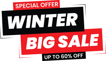 Winter Big Sale Promotional Ecommerce Offer Design Marketing Symbol