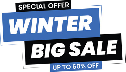 Winter Big Sale Promotional Ecommerce Offer Design Marketing Symbol