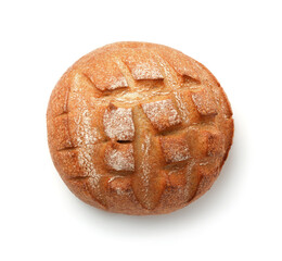 Top view of rustic rye sourdough bread