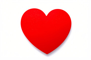Red heart on a white background top view valentines day greeting card design