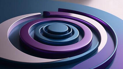 Abstract 3D metallic circles background