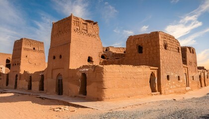 Diriyah traditional mud-brick architecture near Riyadh. Kingdom of Saudi Arabia.