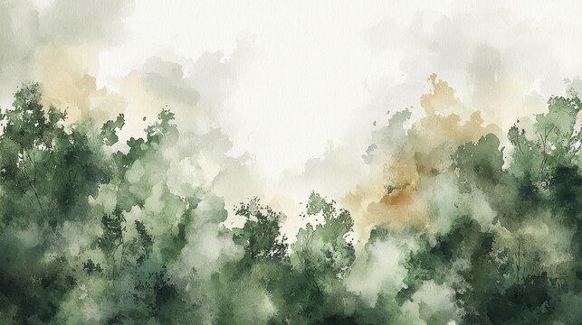 A serene watercolor background with muted strokes of green, gray, and beige blending softly. The organic textures and flowing design evoke calmness and creativity. This is ideal for natural 