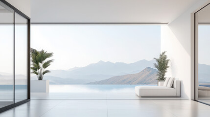 Fototapeta premium Modern house design innovative spaces with scenic outdoor views