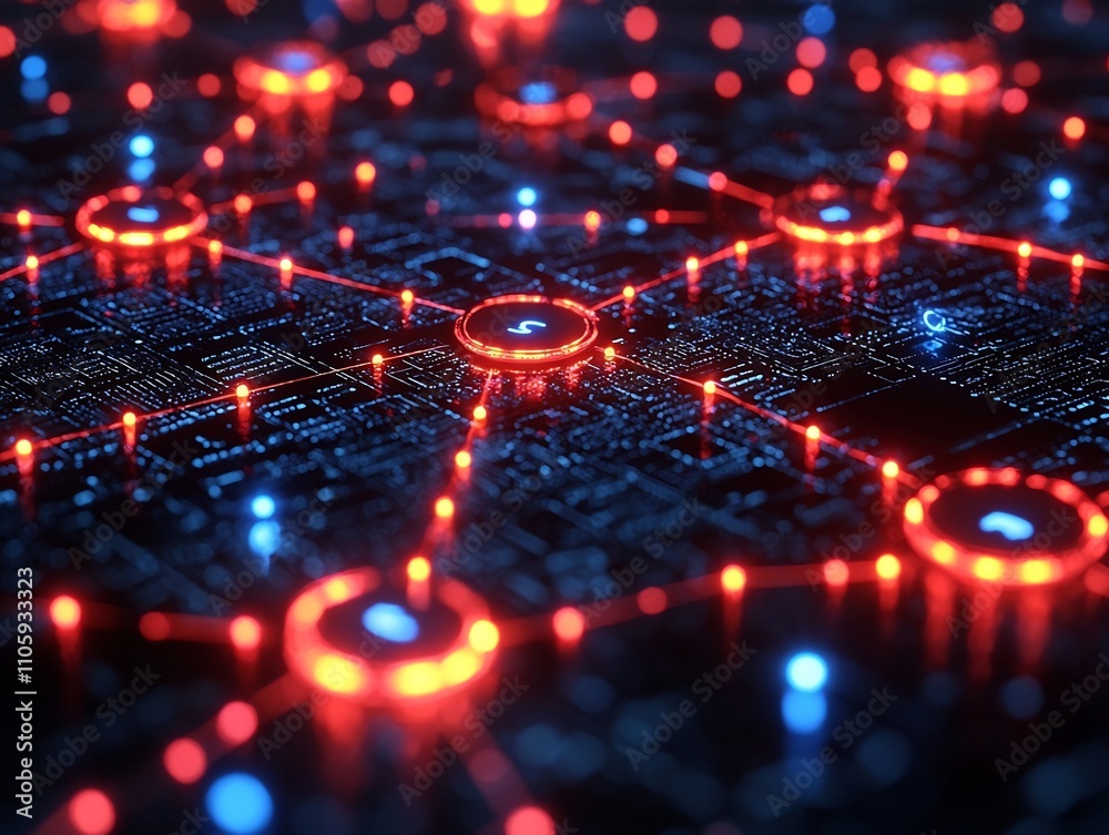 Poster a glowing network of legitimate and fraudulent transactions with tracing patterns to detect the frau