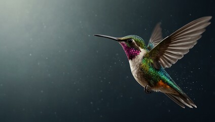 Fototapeta premium Digital innovation concept with a hummingbird in flight.