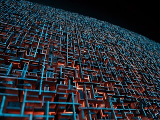 Naklejka premium Digital maze representing online security and data protection.