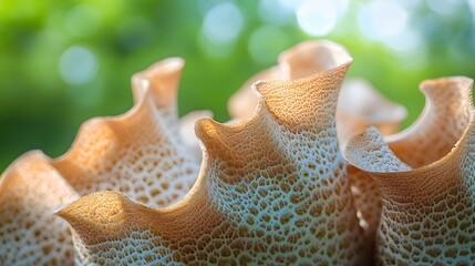 Delicate Lacy Mushroom Cap Closeup Displaying Texture