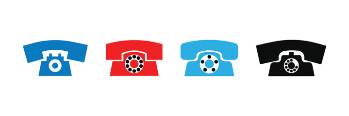 A dial telephone icon vector on white background.