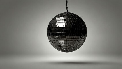 Fototapeta premium Disco ball silhouette on white background.