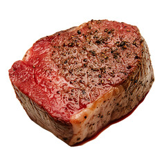 Obraz premium Raw Beef Steak on White Background