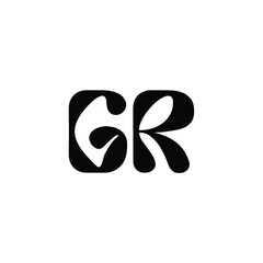 GR monogram logo design letter text name symbol monochrome logotype alphabet character simple logo