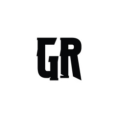 GR monogram logo design letter text name symbol monochrome logotype alphabet character simple logo