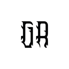 GR monogram logo design letter text name symbol monochrome logotype alphabet character simple logo