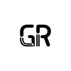 GR monogram logo design letter text name symbol monochrome logotype alphabet character simple logo