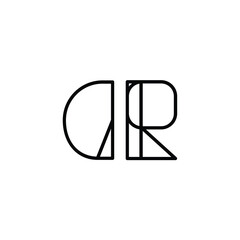 Naklejka premium GR monogram logo design letter text name symbol monochrome logotype alphabet character simple logo