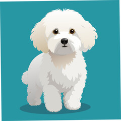 Adorable Bichon Frise digital artwork, perfect for dog lovers and pet-themed designs.
