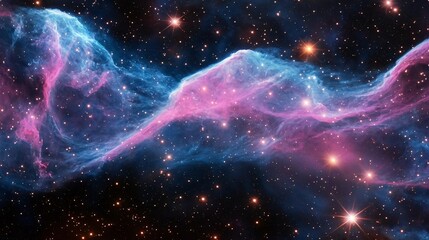 Obraz premium Cosmic Nebula Pink Blue Starry Night Sky Background