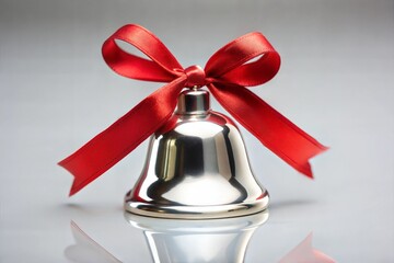christmas bell with red ribbon