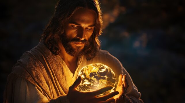 Divine Light Embracing the World in Gentle Hands