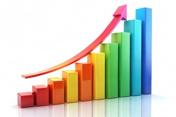 business graph with arrow