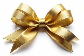 golden bow isolated on white