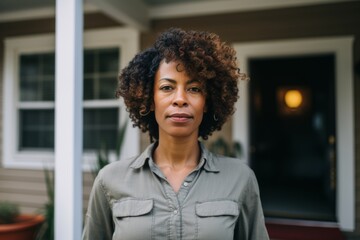 Portrait of a middle aged body positive senior African American woman