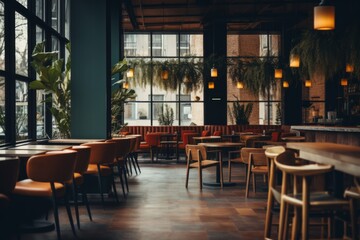 Fototapeta premium Interior of a loft cafe restaurant