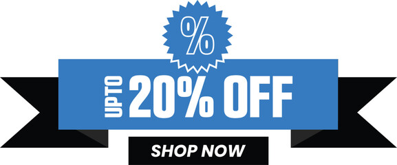 Upto 20 Percent Off Promotional Ecommerce Offer Design Marketing Symbol