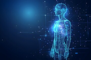 Hologram-style representation of a human body