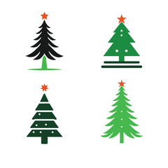 Fototapeta premium Christmas tree on white