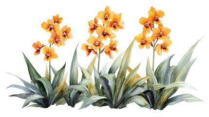 Obraz premium yellow moon orchid or Phalaenopsis amabilis water color illustration