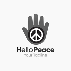 Hello Peace Logo Design Template. Good for Business, Agency, Community and Organization. 