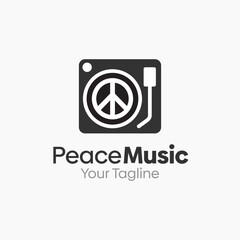 Peace Music Logo Design Template. Good for Business, Agency, Community and Organization. 