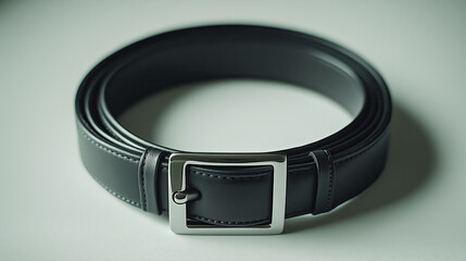 Elevate your style with this classic black leather belt featuring a sleek silver buckle. Perfect for both casual and formal outfits, it adds a touch of elegance.