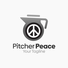 Pitcher Peace Logo Design Template. Good for Business, Agency, Community and Organization. 