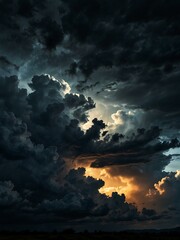 Obraz premium Dramatic dark clouds in the sky.