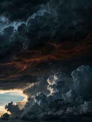 Obraz premium Dramatic dark clouds in the sky.