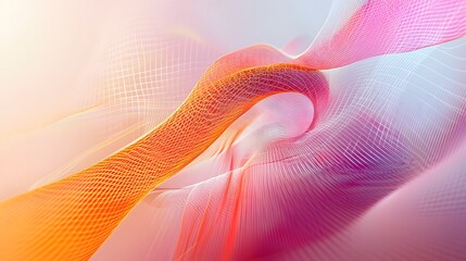 Abstract Orange Pink Wave Grid Design