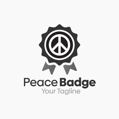 Peace Badge Logo Design Template. Good for Business, Agency, Community and Organization. 