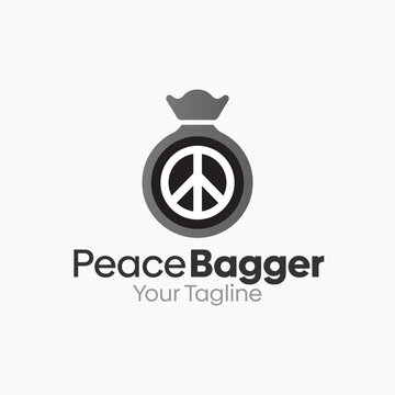 Peace Bagger Logo Design Template. Good for Business, Agency, Community and Organization. 