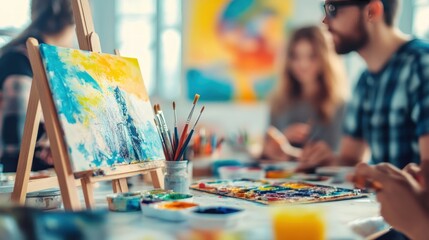 Art Class Painting Session: Creative Minds at Work