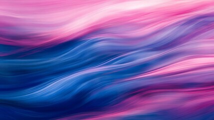 Fototapeta premium Abstract Wavy Pink Blue Swirling Hues Painting