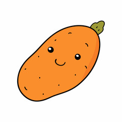 Sweet potato vector with a white background