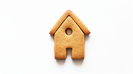 gingerbread house shaped cookie for christmas