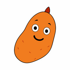 Sweet potato vector with a white background