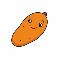 Sweet potato vector with a white background