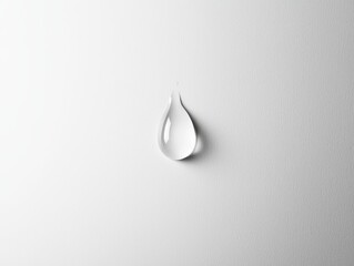 Fototapeta premium A Solitary Tear Glistening on a Bright White Surface