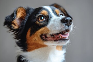 Dogs captured in interactive poses with amusing gestures.